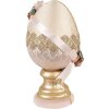 Clayre & Eef Decoratie Ei Ø 20x38 cm Beige Roze Goud Paasdecoratie Textiel Plastic