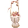 Clayre & Eef Decoratieve Mand Roze Ø20x47 cm Landelijke Stijl met Strikjes Kuikens
