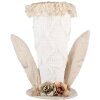 Clayre & Eef Decoratieve Hoed Wit Beige 16x16x27 cm Romantische Vintage Stijl Stof Bloemen