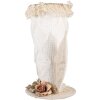 Clayre & Eef Decoratieve Hoed Wit Beige 16x16x27 cm Romantische Vintage Stijl Stof Bloemen