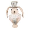 Clayre & Eef Decoratief Konijn Textiel Beige Goud 18x15x39 cm Vintage Stijl