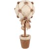 Clayre & Eef 65951 Decoratieve Bloem Beige Ø20x50cm Vintage Textiel Kunststof