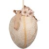 Clayre & Eef Hangend Ei Ø 20x28 cm Beige Vintage Deco met Kant en Bloemen