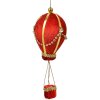 Clayre & Eef kerstdecoratiehanger luchtballon rood goud Ø 8x20 cm