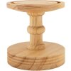 Clayre & Eef glazen stolp houten voet Ø17x40cm transparant bruin landelijke stijl