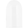 Clayre & Eef Glazen stolp Ø17x40cm Wit Glas Hout Decoratieve kap landelijke stijl