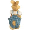 Clayre & Eef 6PR5719 Decoratief Konijn Bruin Blauw 5cm Polyresin Landelijke Stijl