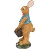 Clayre & Eef 6PR5721 Decoratief Konijn Bruin Blauw 13cm Polyresin Landelijke Stijl