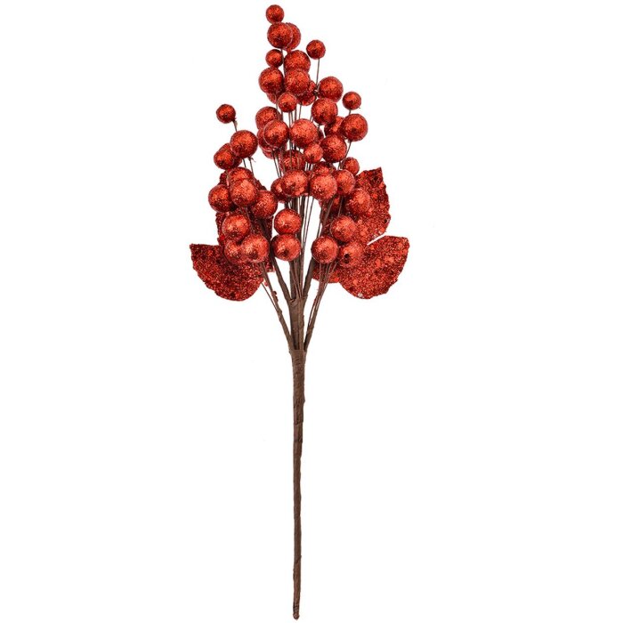 Clayre & Eef 66153R Decoratieve tak roodbruin 8x6x34 cm kerstdecoratie