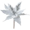 Clayre & Eef Kerstdecoratie Bloem Wit Zilver Ø 30x26 cm