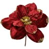 Clayre & Eef Kerstdecoratie Bloem Ø25x25cm Rood Goudkleurig Plastic
