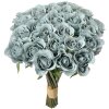 Clayre & Eef Boeket rozen blauwgroen 24 bloemen 30 cm kunstmatig