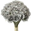 Clayre & Eef Boeket 24 Rozen Grijs 20x16x30 cm kunstmatig