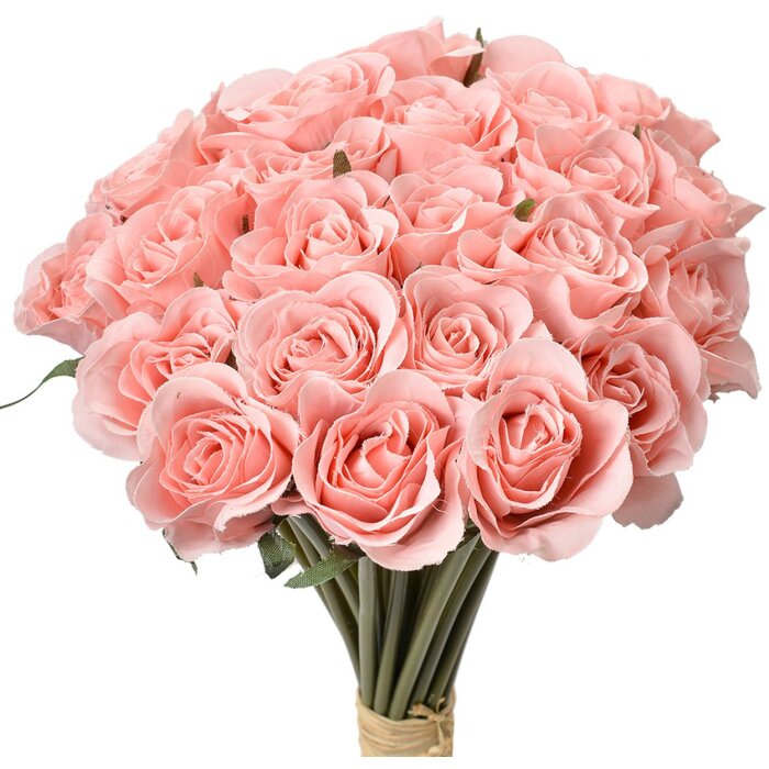 Clayre & Eef Rozenboeket Kunstmatig Roze 24 Bloemen 20x16x30 cm