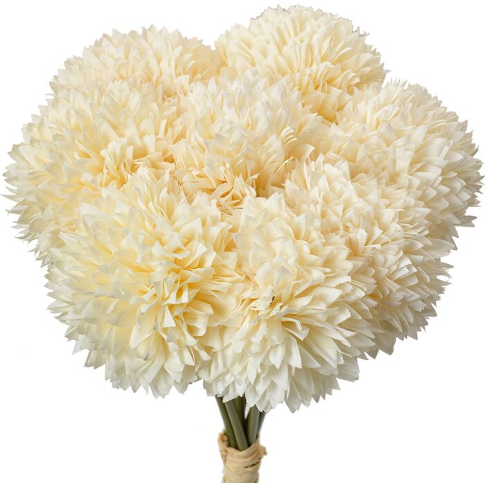 Clayre & Eef boeket kunstmatig wit 8 bloemen 15x15x32 cm