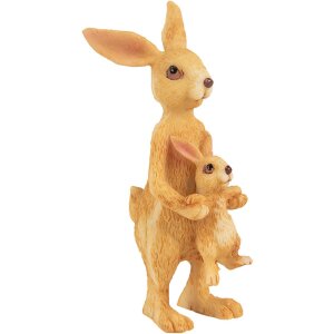 Clayre & Eef decoratief beeldje konijn met baby bruin...