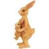 Clayre & Eef decoratief beeldje konijn met baby bruin 4x4x8 cm landelijke stijl