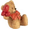 Clayre & Eef Decoratieve Beer Bruin Rood 3x2x4 cm Polyresin Landelijke Stijl