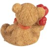 Clayre & Eef Decoratieve Beer Bruin Rood 3x2x4 cm Polyresin Landelijke Stijl