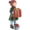 Clayre & Eef 6PR5722 Kerstbeeldje kind groen rood 12cm polyresin landelijke stijl