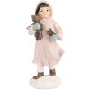 Clayre & Eef 6PR5727 Kerstfiguur Kind Roze 12cm Polyresin landelijke stijl