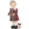Clayre & Eef Decoratie Kind met Teddybeer Roodbruin 6x4x13 cm