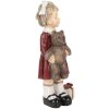Clayre & Eef Decoratie Kind met Teddybeer Roodbruin 6x4x13 cm
