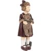 Clayre & Eef Decoratief Beeldje Kind met Teddybeer Bruin Groen 6x5x15 cm
