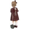 Clayre & Eef Decoratief Beeldje Kind met Teddybeer Bruin Groen 6x5x15 cm