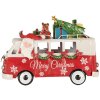 Clayre & Eef 6Y5855 Modelbus LED Rood Wit 31x15x21 cm Werkt op batterijen