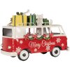 Clayre & Eef 6Y5855 Modelbus LED Rood Wit 31x15x21 cm Werkt op batterijen