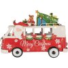 Clayre & Eef 6Y5855 Modelbus LED Rood Wit 31x15x21 cm Werkt op batterijen