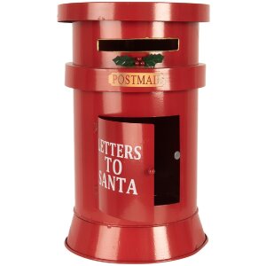 Clayre & Eef 6Y5856 Brievenbus rood Ø24x38 cm Brieven naar de Kerstman