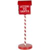 Clayre & Eef Brievenbus Brieven aan de Kerstman Rood Ø15x50cm Metaal in landelijke stijl
