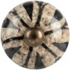 Clayre & Eef 66042 Deurknop keramiek grijs zwart Ø 3x3 cm