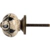 Clayre & Eef 66042 Deurknop keramiek grijs zwart Ø 3x3 cm