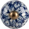 Clayre & Eef Deurgreep Keramisch Blauw Ø3cm Antiek Design voor Meubel Laden Deuren
