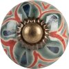 Clayre & Eef 66051 Deurknop Boho Groen Oranje Blauw Ø3cm S4cm