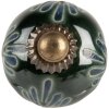 Clayre & Eef deurknop keramiek groen blauw Ø3cm Boho stijl