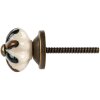 Clayre & Eef Deurknop Boho Beige Groen Ø 3 cm Keramiek Knop Vintage Stijl