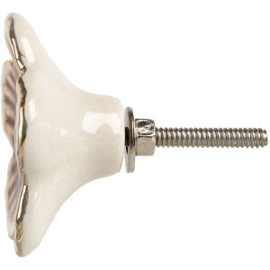 Clayre & Eef Keramische deurknop Ø5x3cm Beige...
