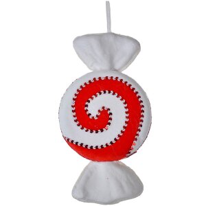 Clayre & Eef 66110 Decoratieve hanger kandij rood wit 33x18x4 cm
