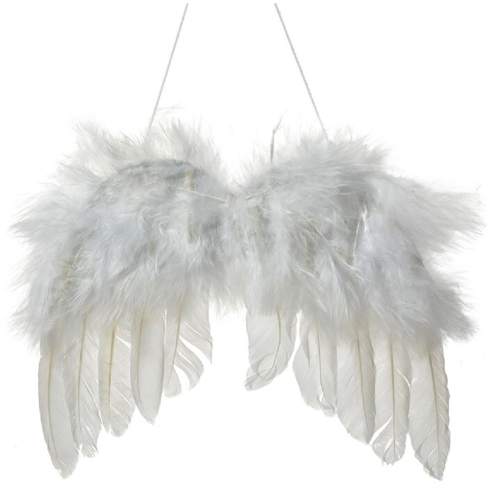 Clayre & Eef 66135 Hanger Engelenvleugels Wit 20x1x16 cm