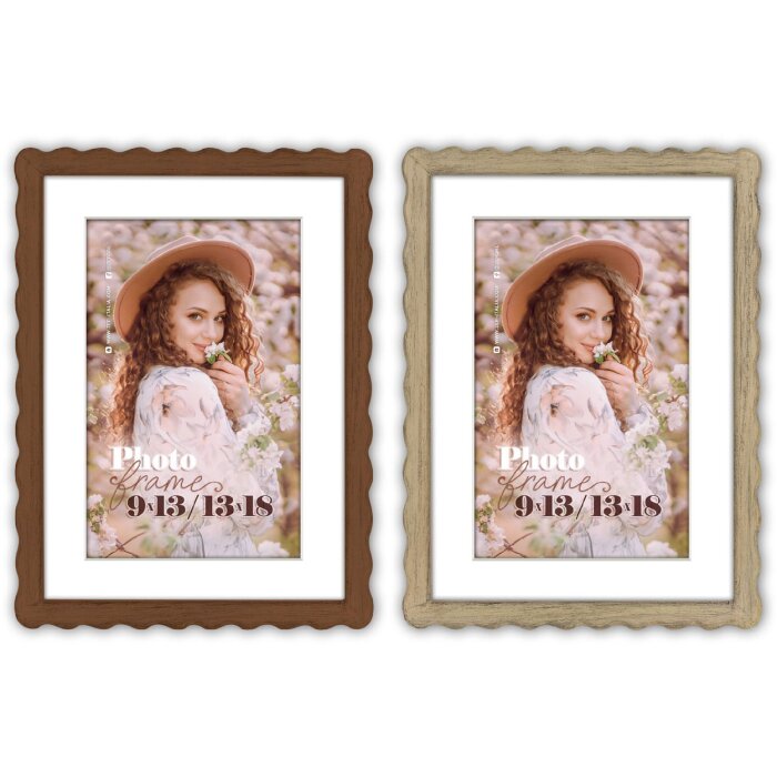 ZEP Houten fotolijst Lione Bruin Natuur 13x18 tot 30x40 Passepartout Vintage