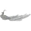 Clayre & Eef decoratieve vogel zilver glitter 30x9x9 cm met veren en clip