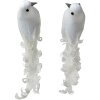 Clayre & Eef Decoratieve Vogels Wit Set van 2 19x9x10 cm Plastic
