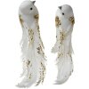 Clayre & Eef Decoratieve Vogel Set van 2 Witgoud 15x8x5 cm Plastic Glitter