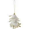 Clayre & Eef hanger bloem wit-goud 14x11x7 cm veer landelijke stijl