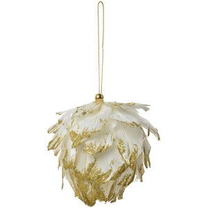 Clayre & Eef 66147 Hanger Bloem Witgoud 10x10x10 cm...