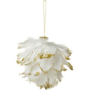 Clayre & Eef Hanger Bloem Wit-Goud 12x12x12 cm...